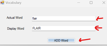 Add Vocabulary